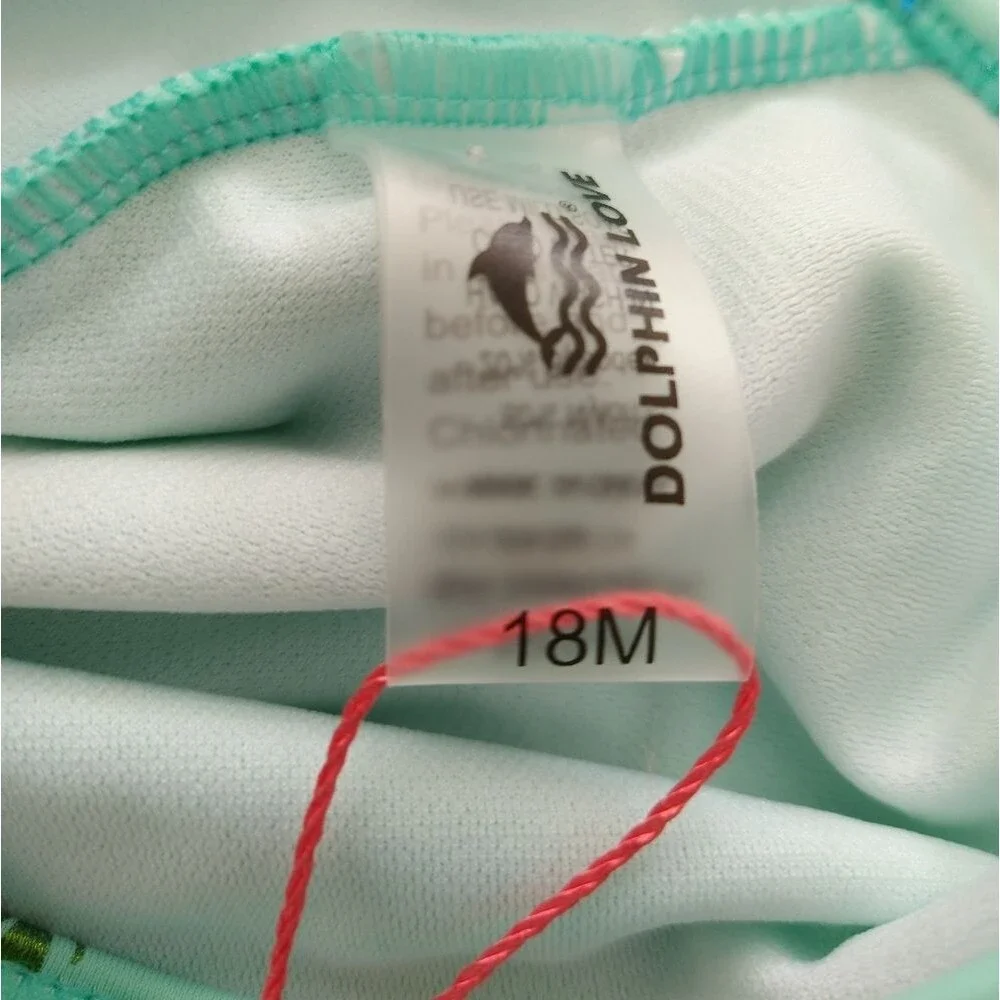 NWT Dolphin Love Foil Print Dragonfly UPF 50+ Protection One Piece Swimsuit